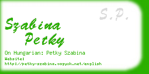 szabina petky business card